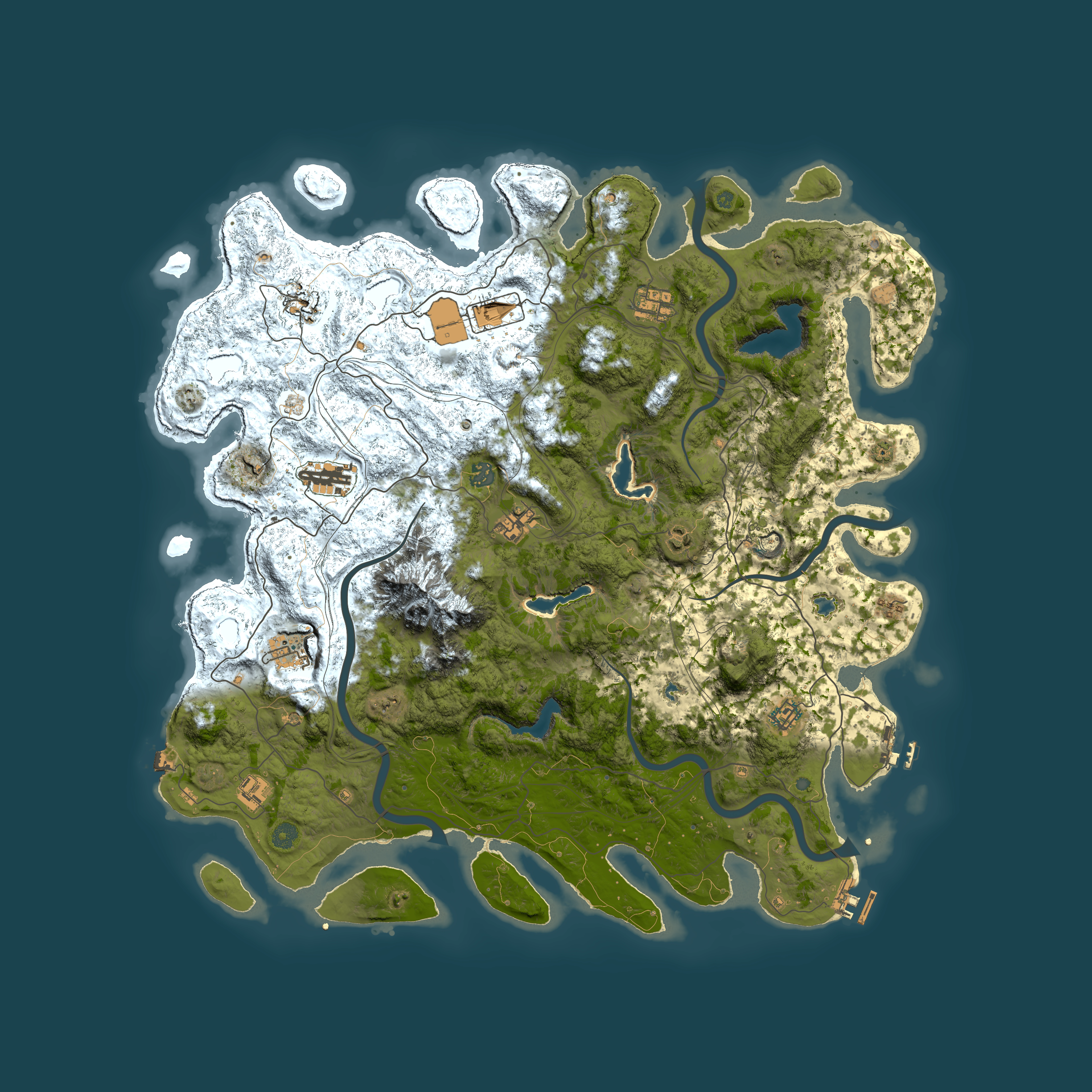 Full top-down render of Rust map seed 260404422, 5000x5000m