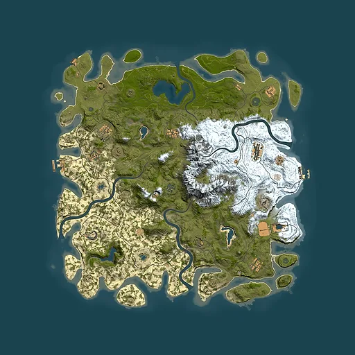 Rust map seed 485456016, 5000x5000m top-down preview