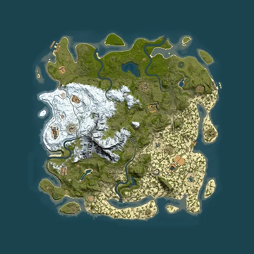 Rust map seed 1473143813, 5000x5000m top-down preview
