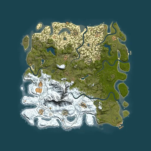Rust map seed 1250412684, 5000x5000m top-down preview
