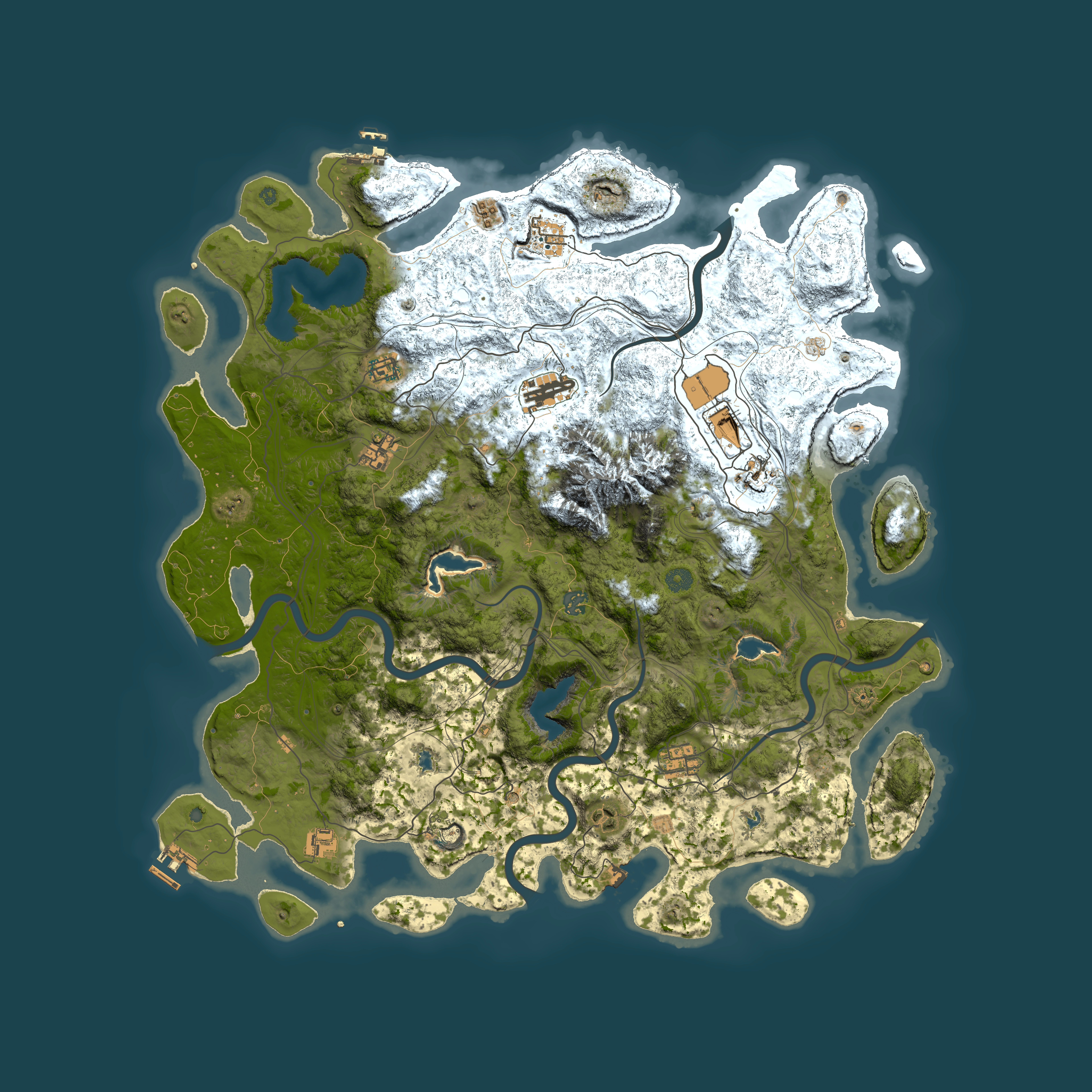 Full top-down render of Rust map seed 2050429753, 5000x5000m