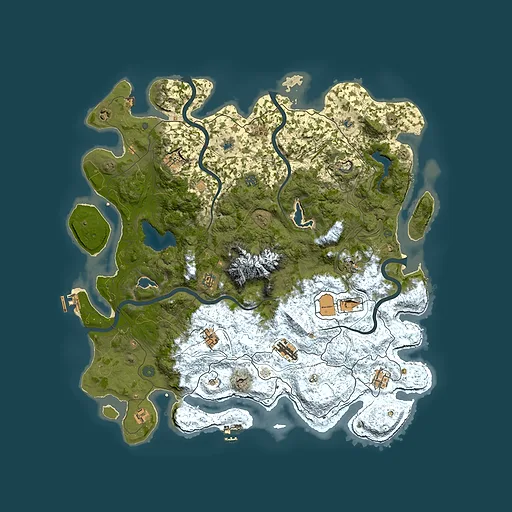 Rust map seed 631209887, 5000x5000m top-down preview