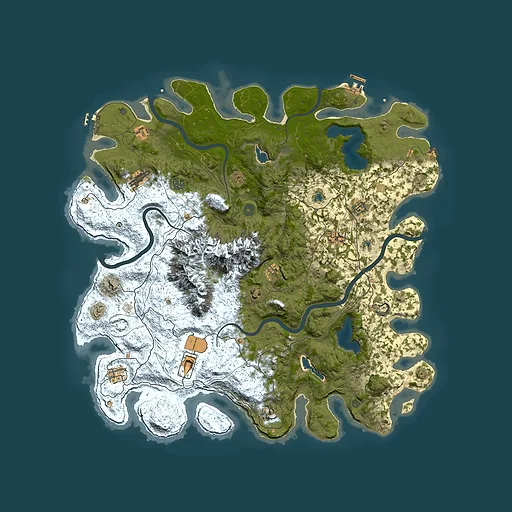 Rust map seed 2045098641, 5000x5000m top-down preview