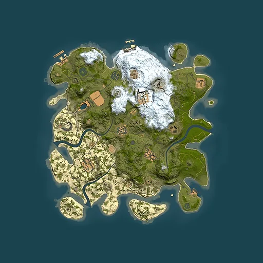 Rust map seed 2145348031, 3500x3500m top-down preview