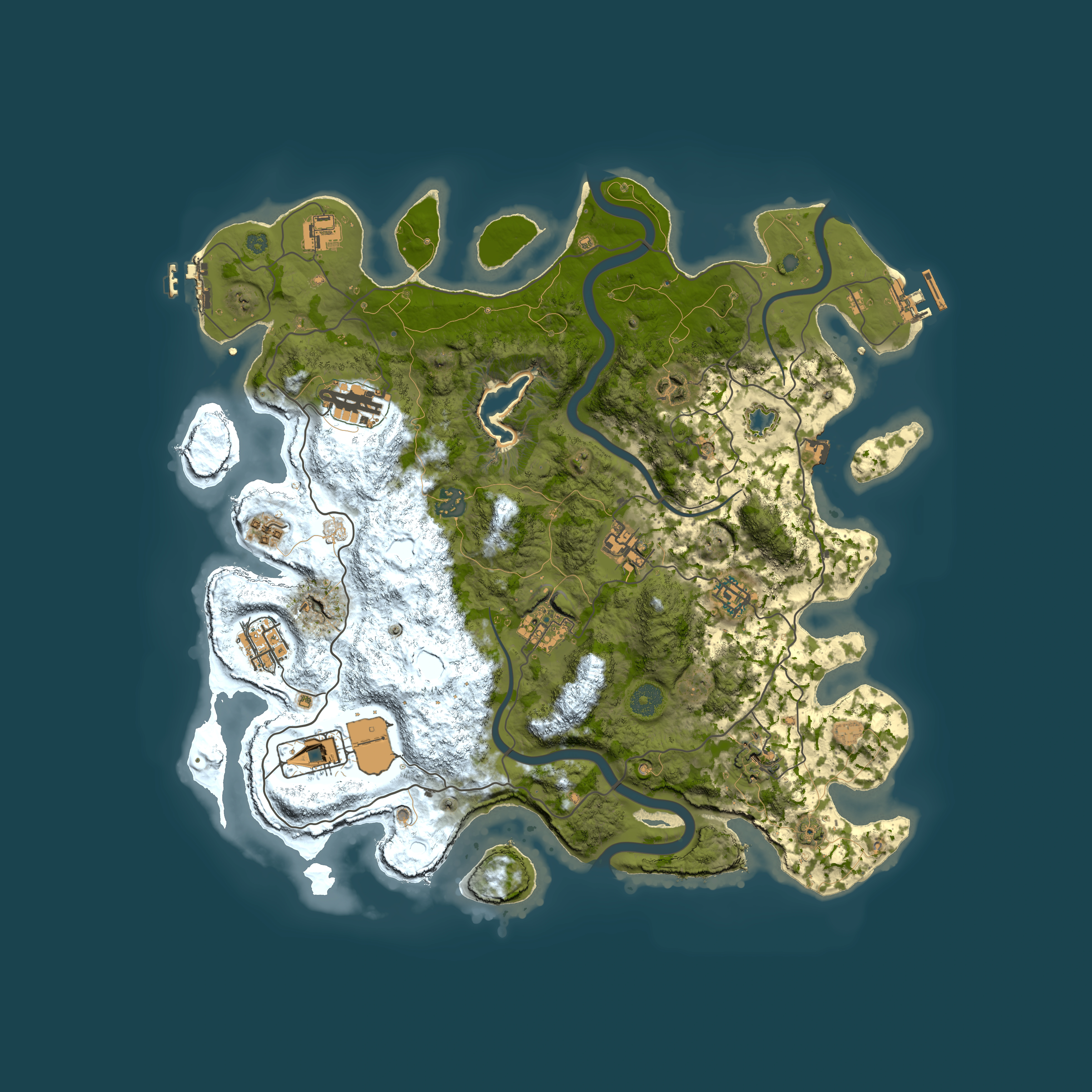 Full top-down render of Rust map seed 711526807, 4000x4000m