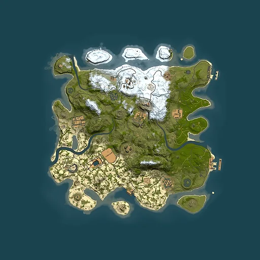 Rust map seed 2057746175, 3500x3500m top-down preview