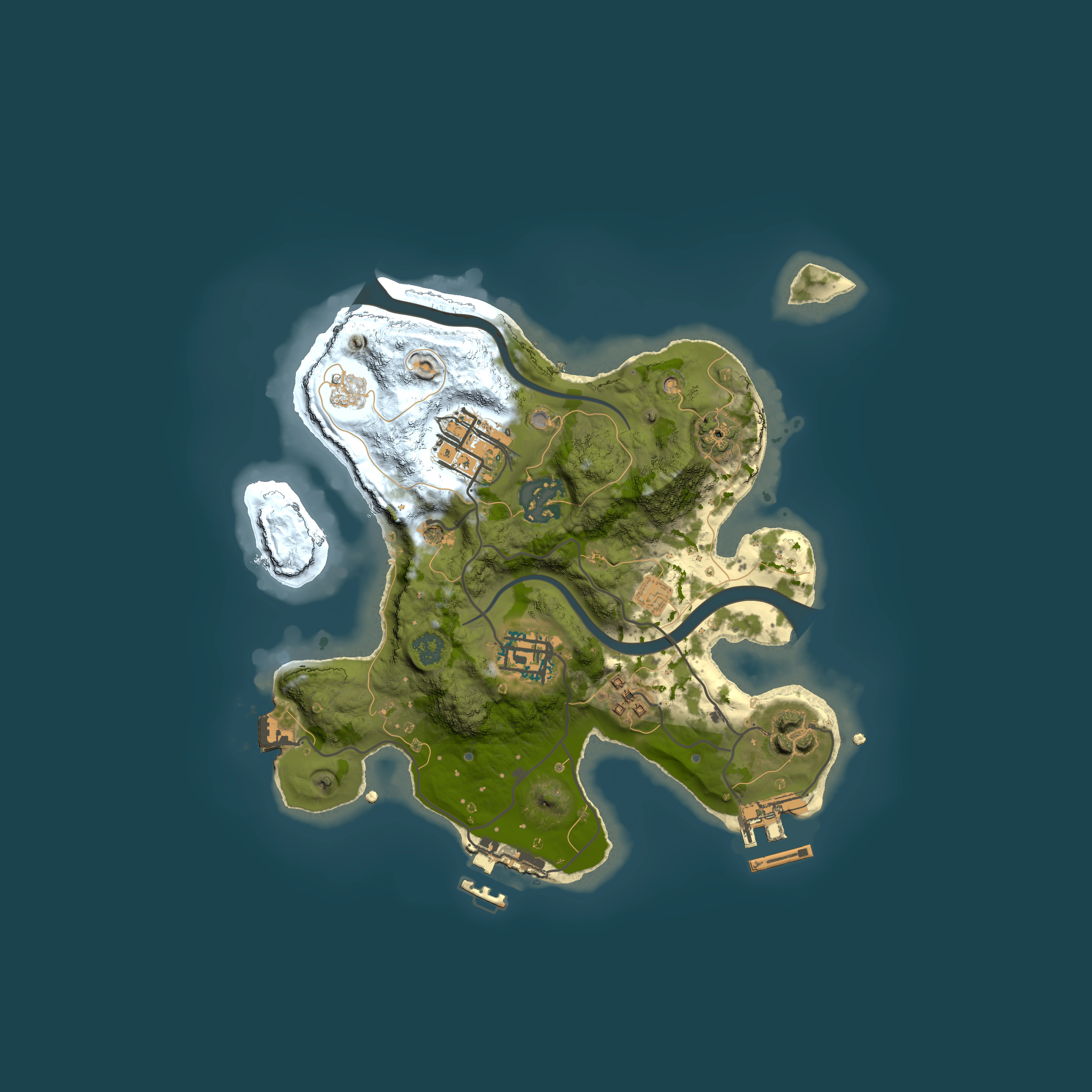 Full top-down render of Rust map seed 1964269284, 2500x2500m