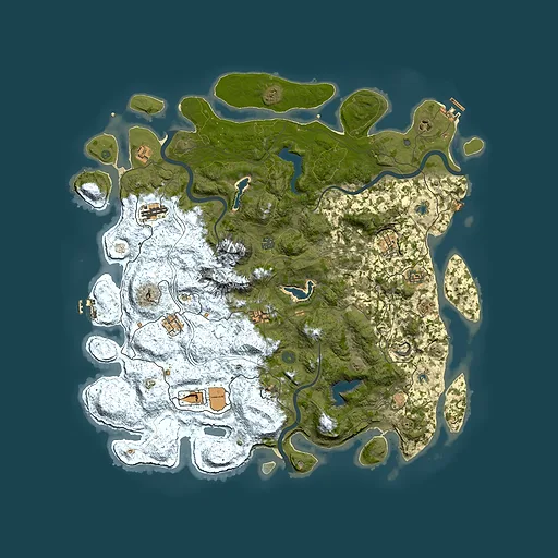 Rust map seed 1436134700, 5000x5000m top-down preview