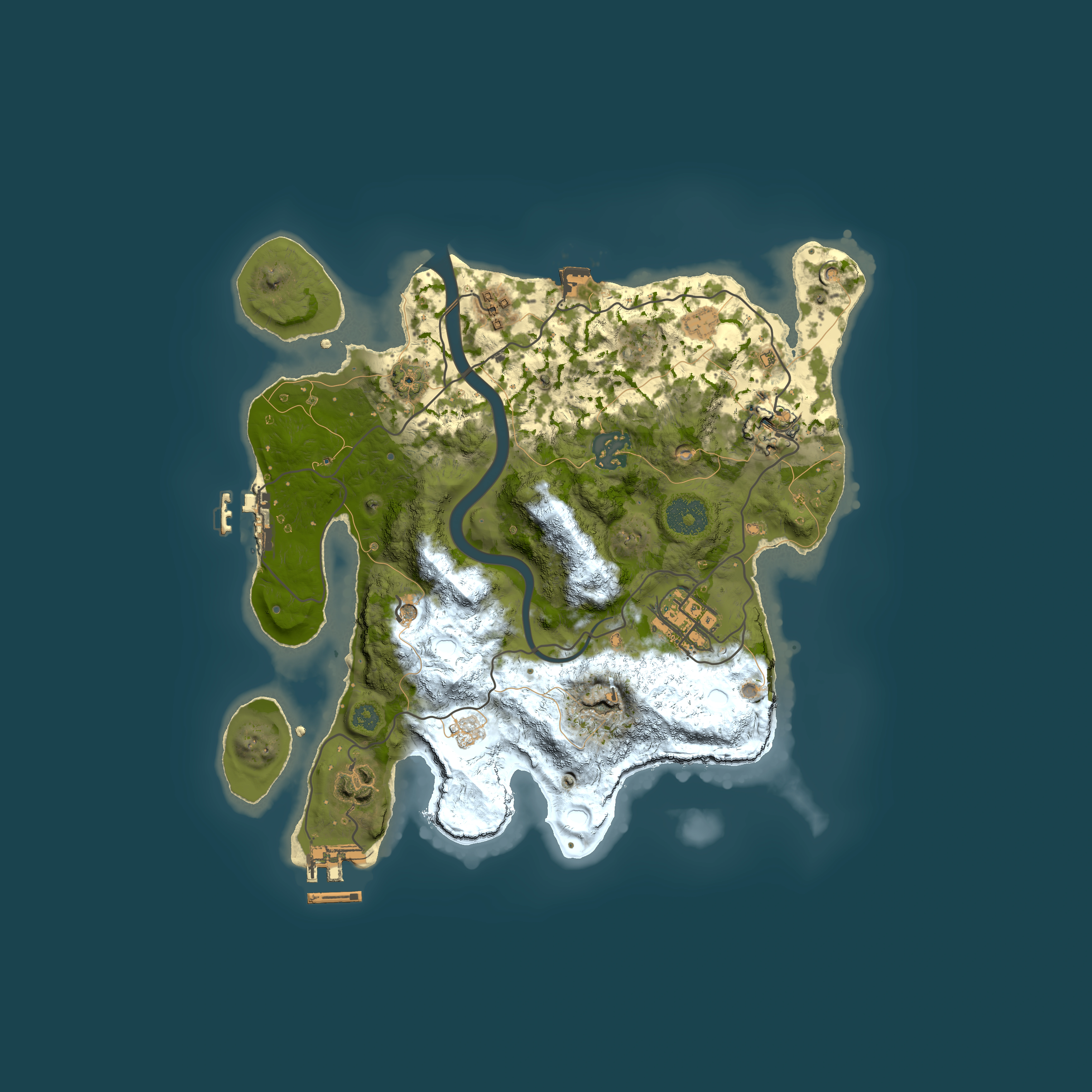 Full top-down render of Rust map seed 538899496, 3000x3000m