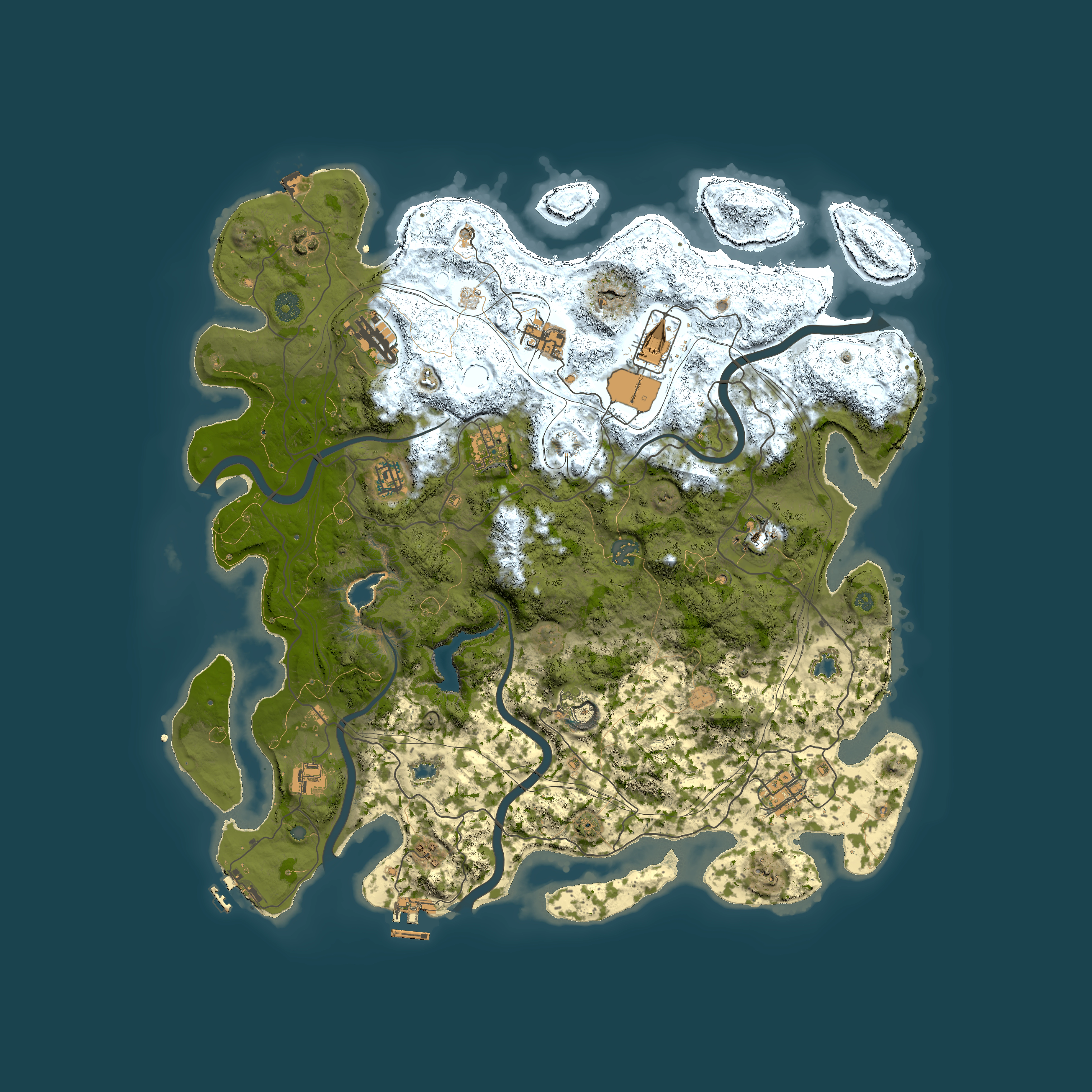 Full top-down render of Rust map seed 2028617220, 4500x4500m