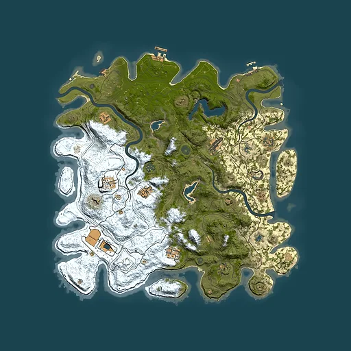 Rust map seed 614599107, 4500x4500m top-down preview