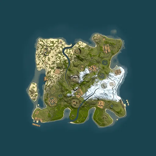 Rust map seed 885224175, 3000x3000m top-down preview