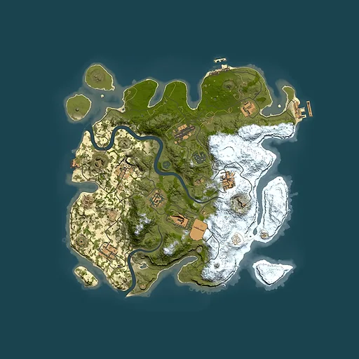 Rust map seed 212007390, 3500x3500m top-down preview