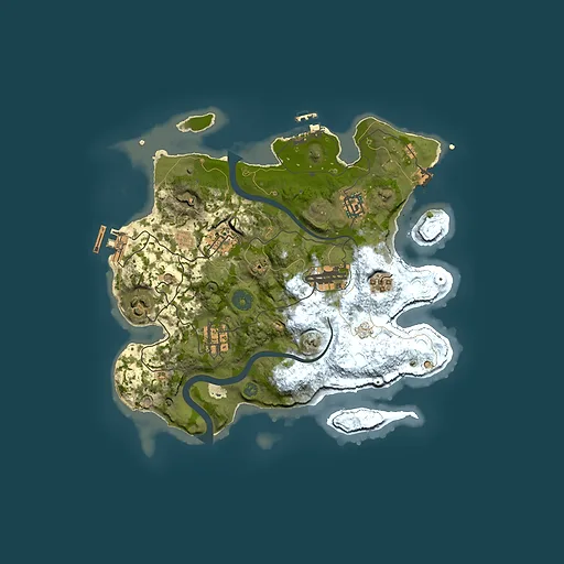 Rust map seed 1354257013, 3000x3000m top-down preview