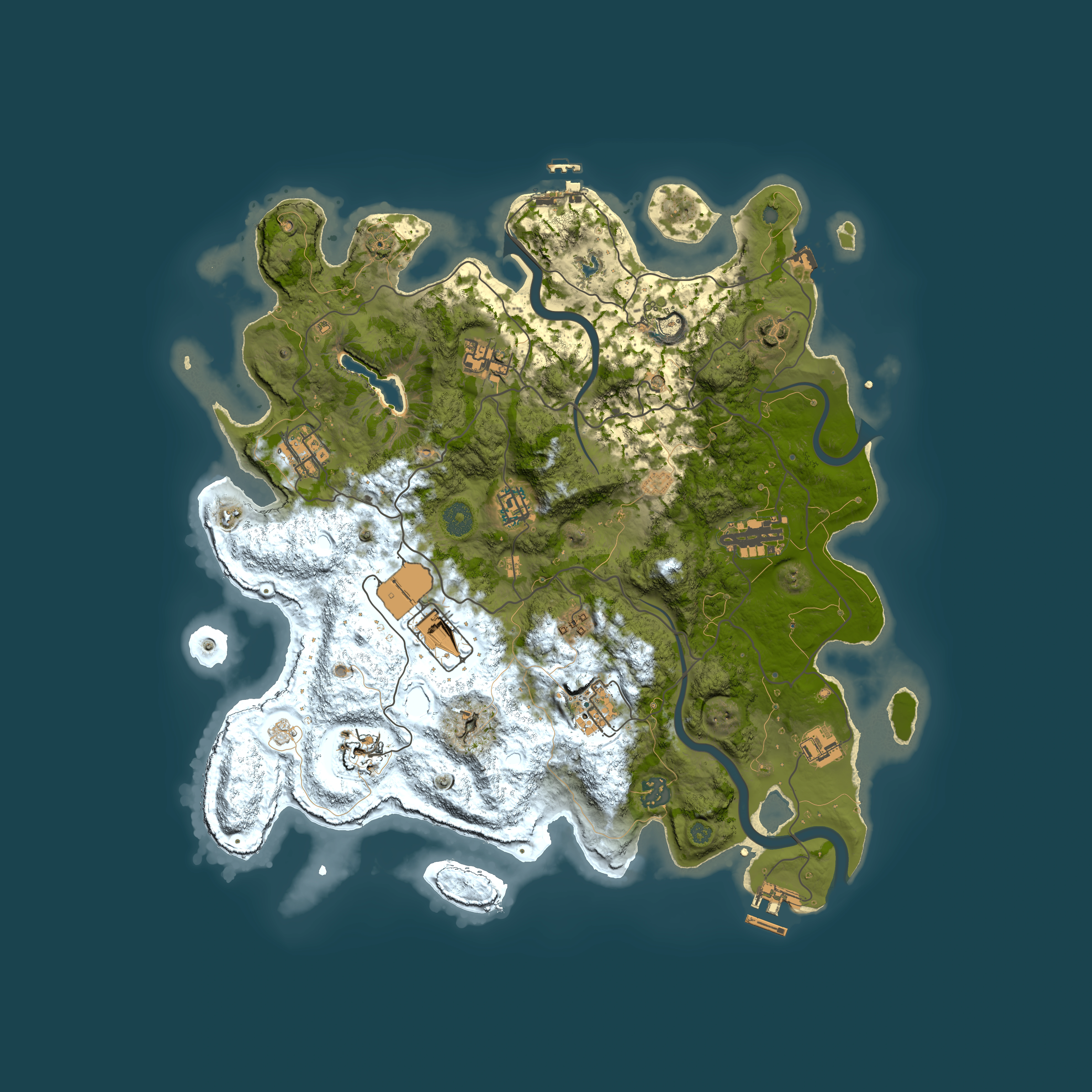 Full top-down render of Rust map seed 1944560601, 4000x4000m