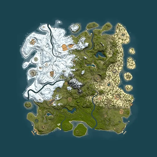 Rust map seed 166327756, 5000x5000m top-down preview