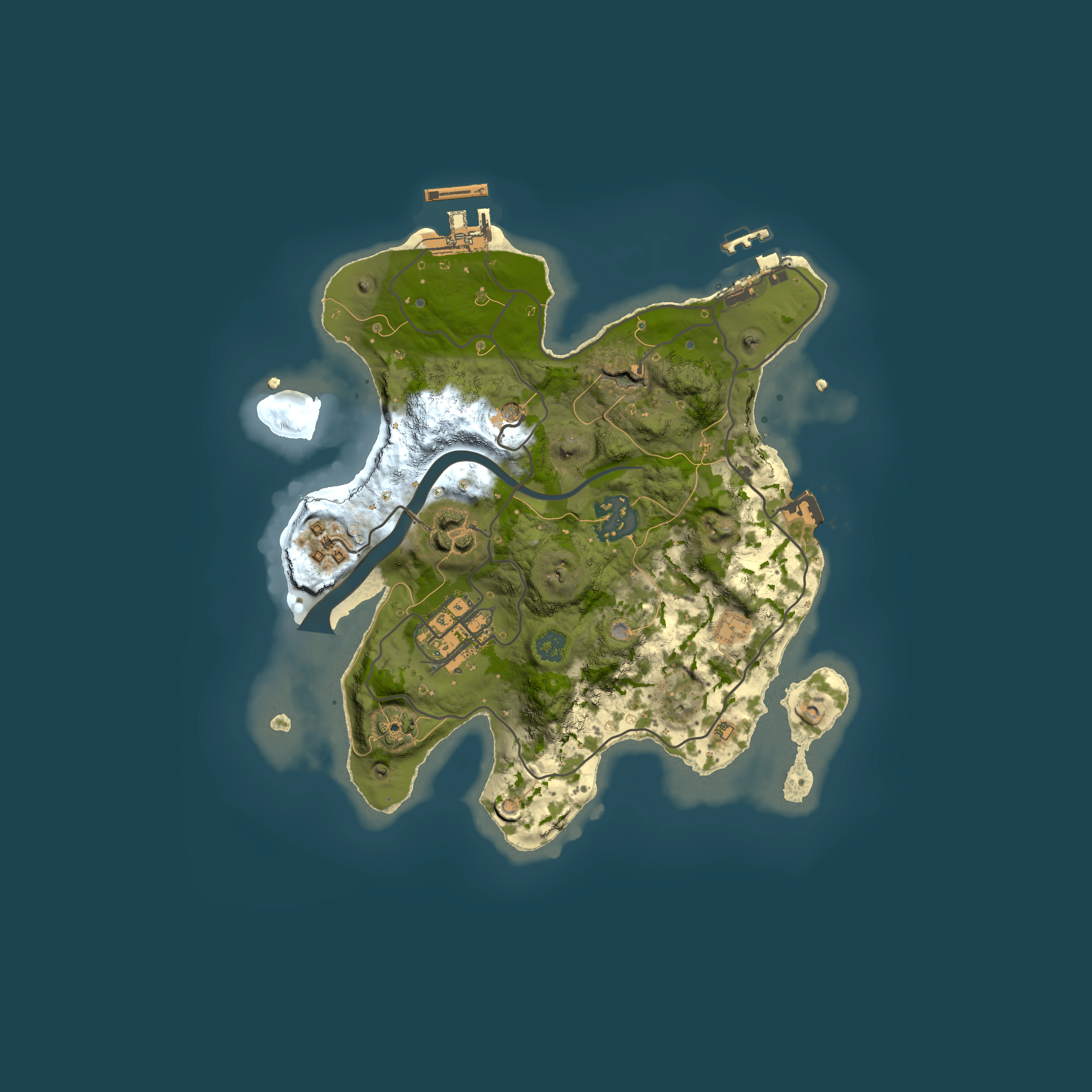 Full top-down render of Rust map seed 391214316, 2500x2500m