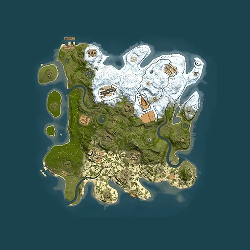 Rust map seed 576574245, 3500x3500m top-down preview