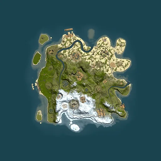 Rust map seed 658193715, 3000x3000m top-down preview