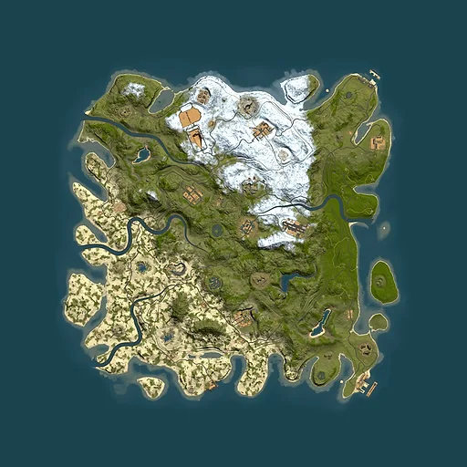 Rust map seed 28855134, 4500x4500m top-down preview