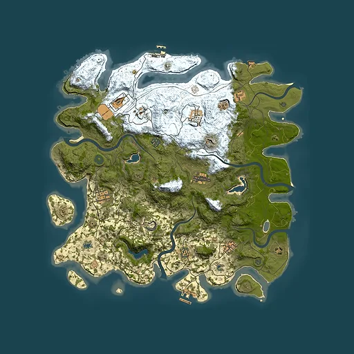 Rust map seed 1466049256, 4500x4500m top-down preview