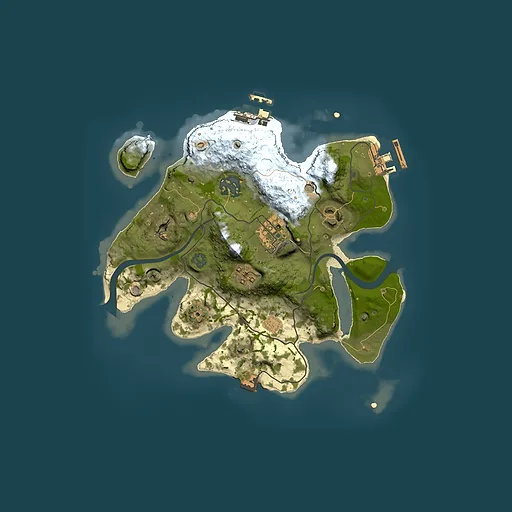 Rust map seed 964242800, 2500x2500m top-down preview