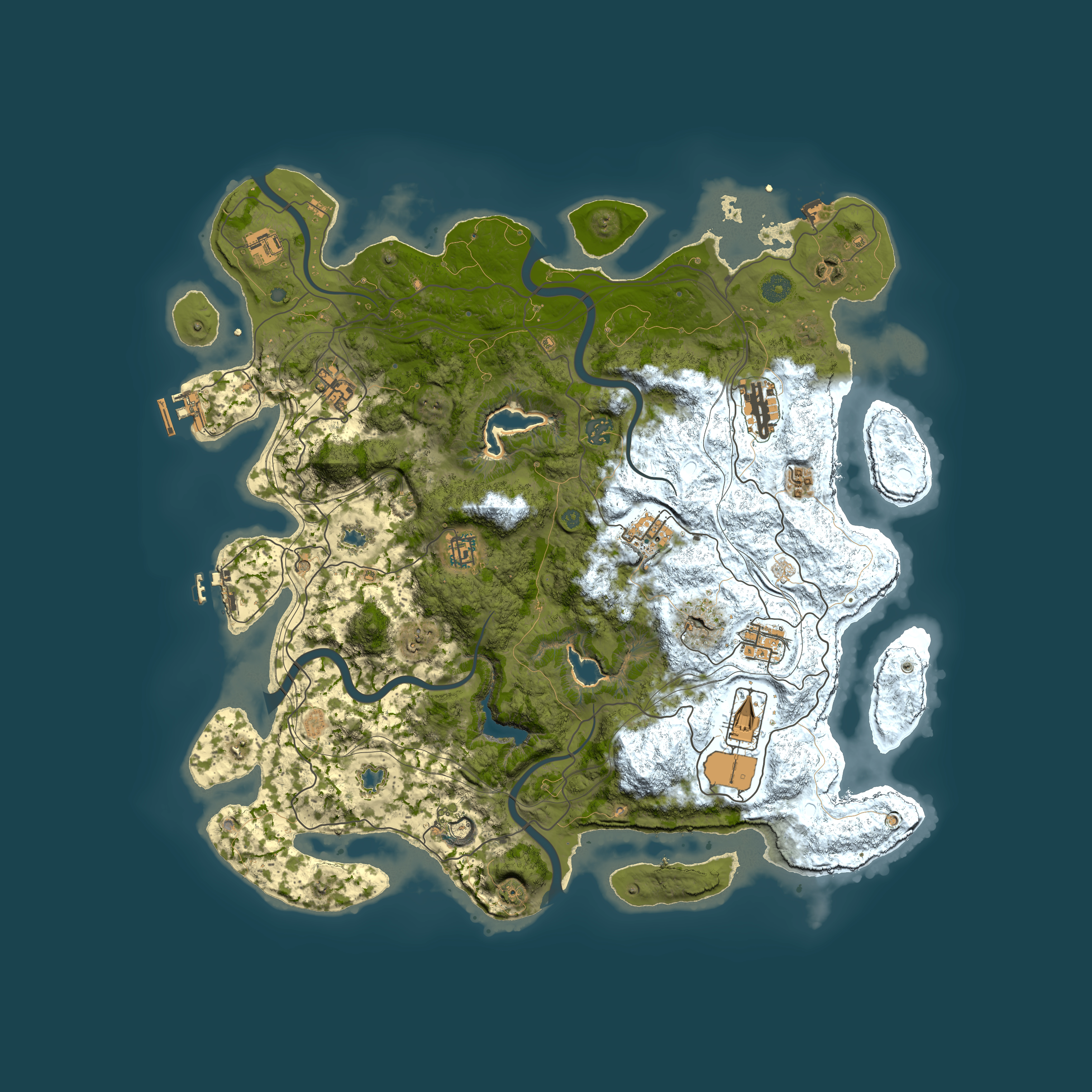 Full top-down render of Rust map seed 1538952225, 4500x4500m