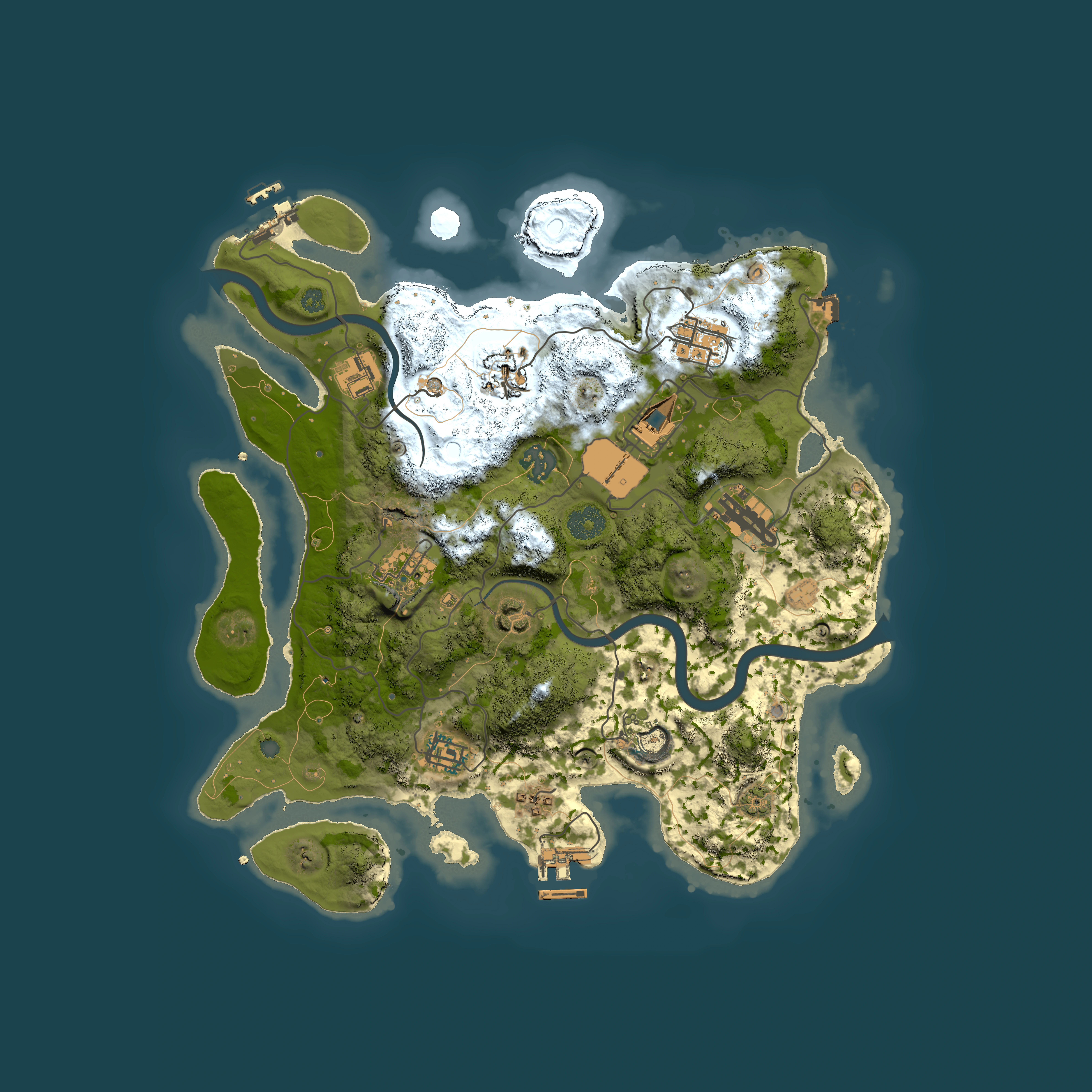 Full top-down render of Rust map seed 291691327, 3500x3500m
