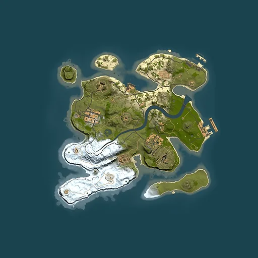 Rust map seed 664466570, 2500x2500m top-down preview
