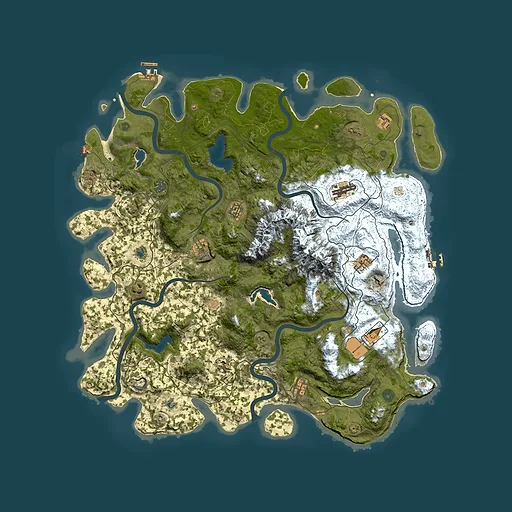 Rust map seed 159294608, 5000x5000m top-down preview