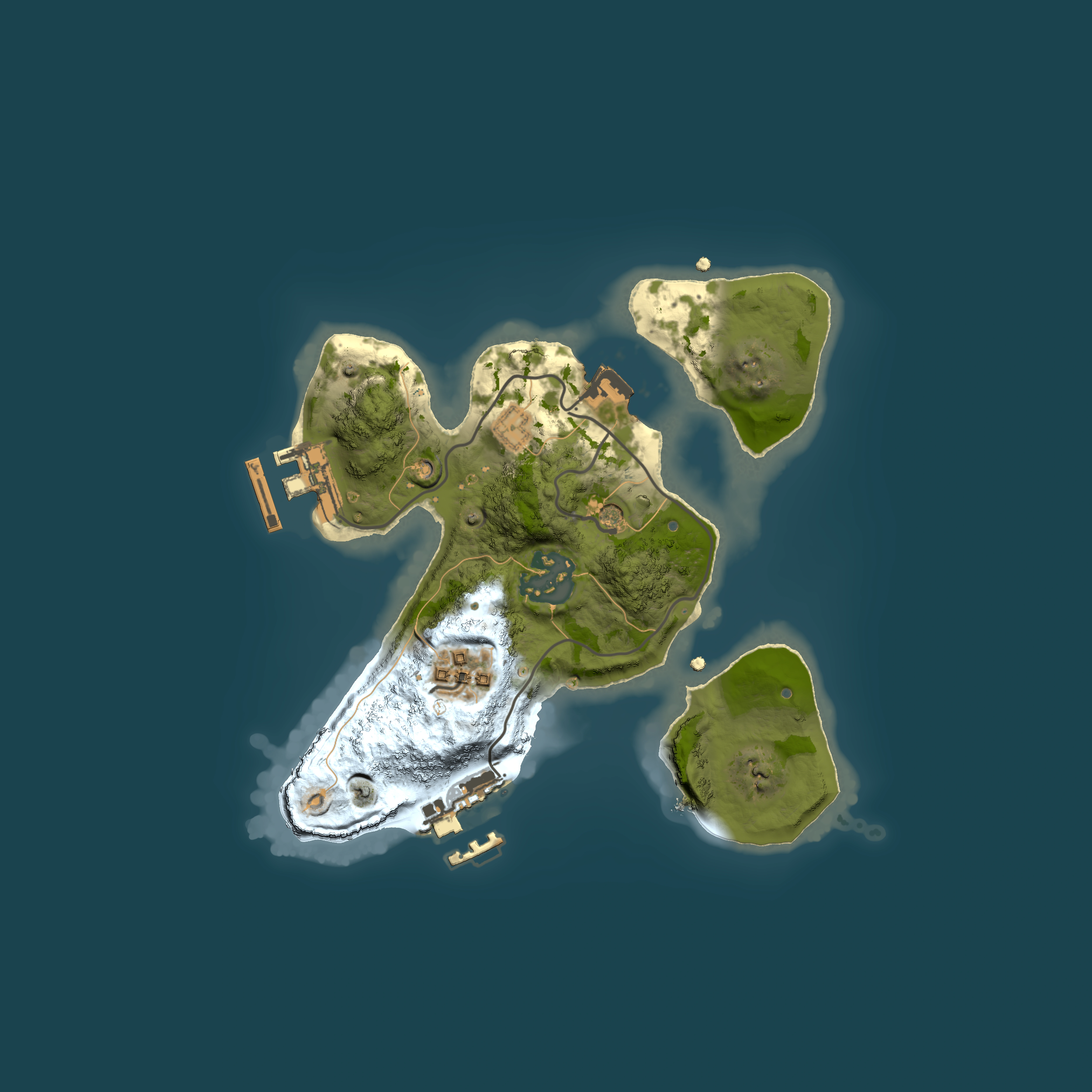 Full top-down render of Rust map seed 831341261, 2000x2000m