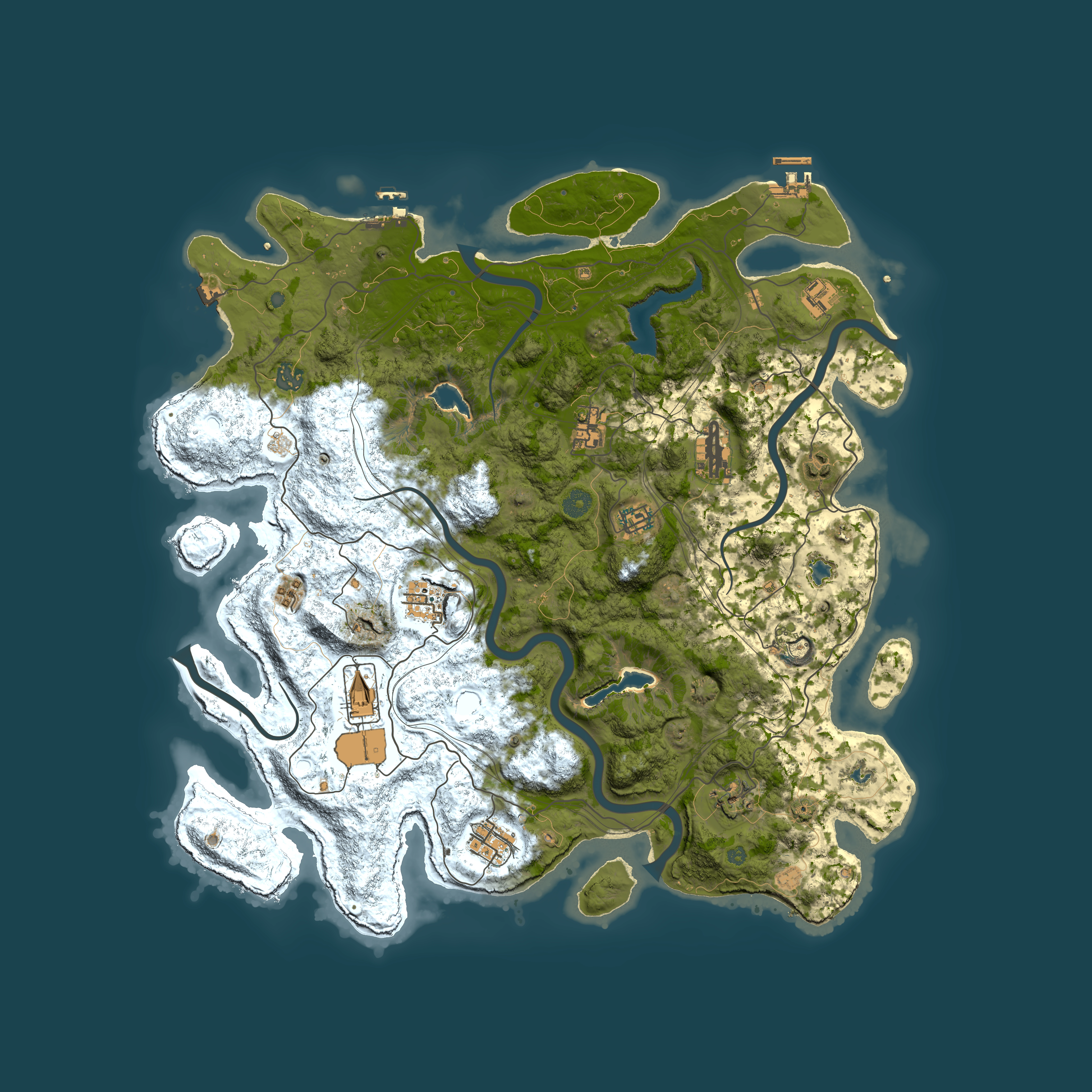 Full top-down render of Rust map seed 1172329943, 4500x4500m