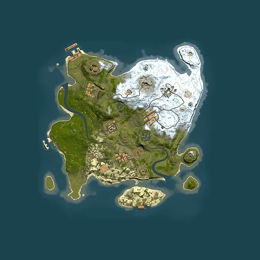 Rust map seed 208668670, 3000x3000m top-down preview