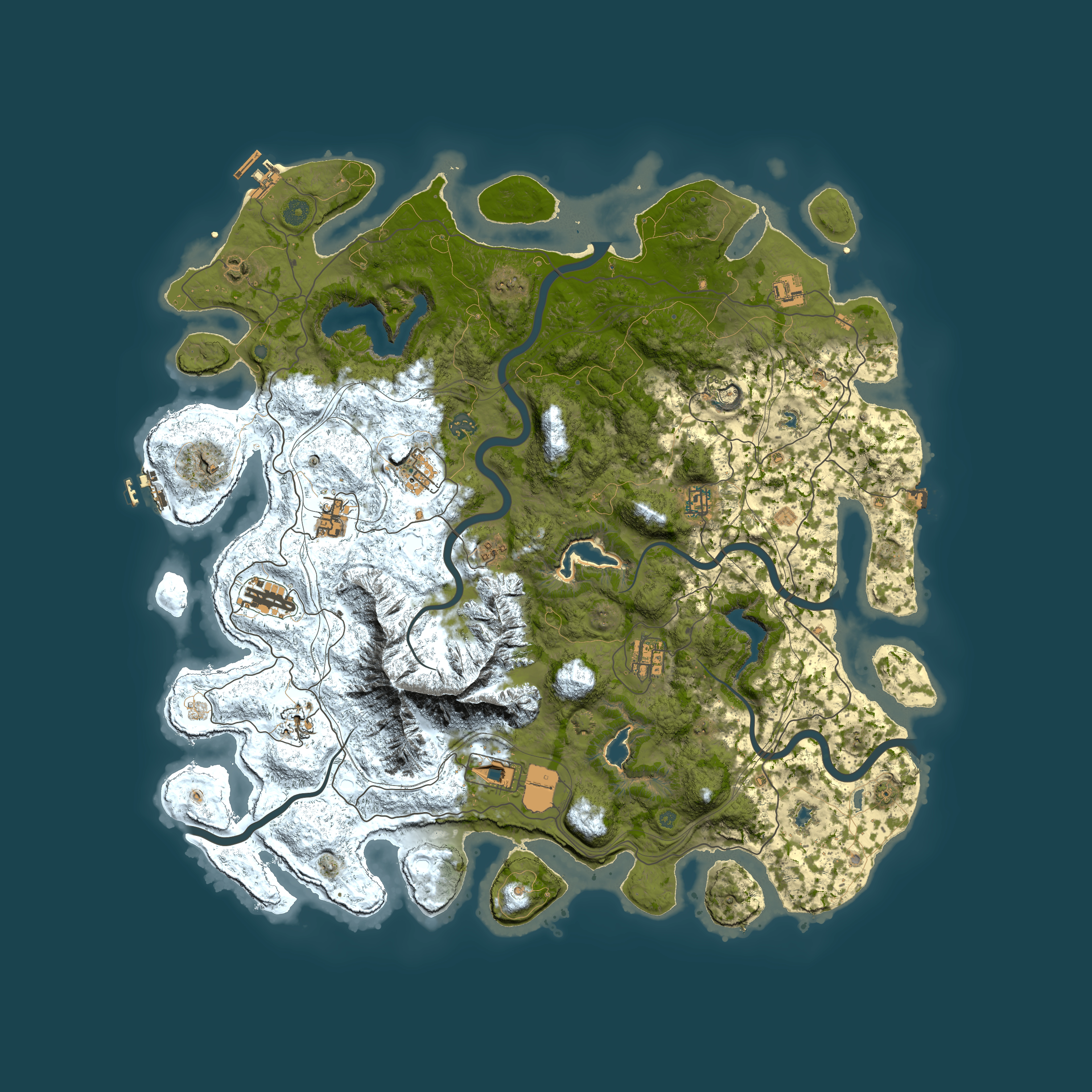 Full top-down render of Rust map seed 1005537726, 5000x5000m