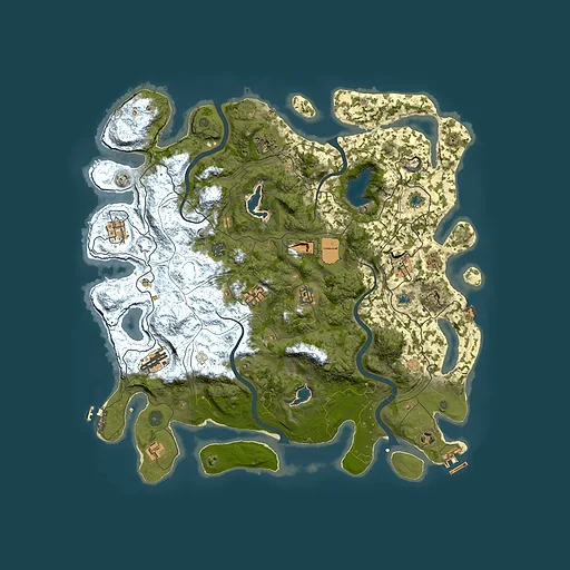 Rust map seed 1366709688, 4500x4500m top-down preview