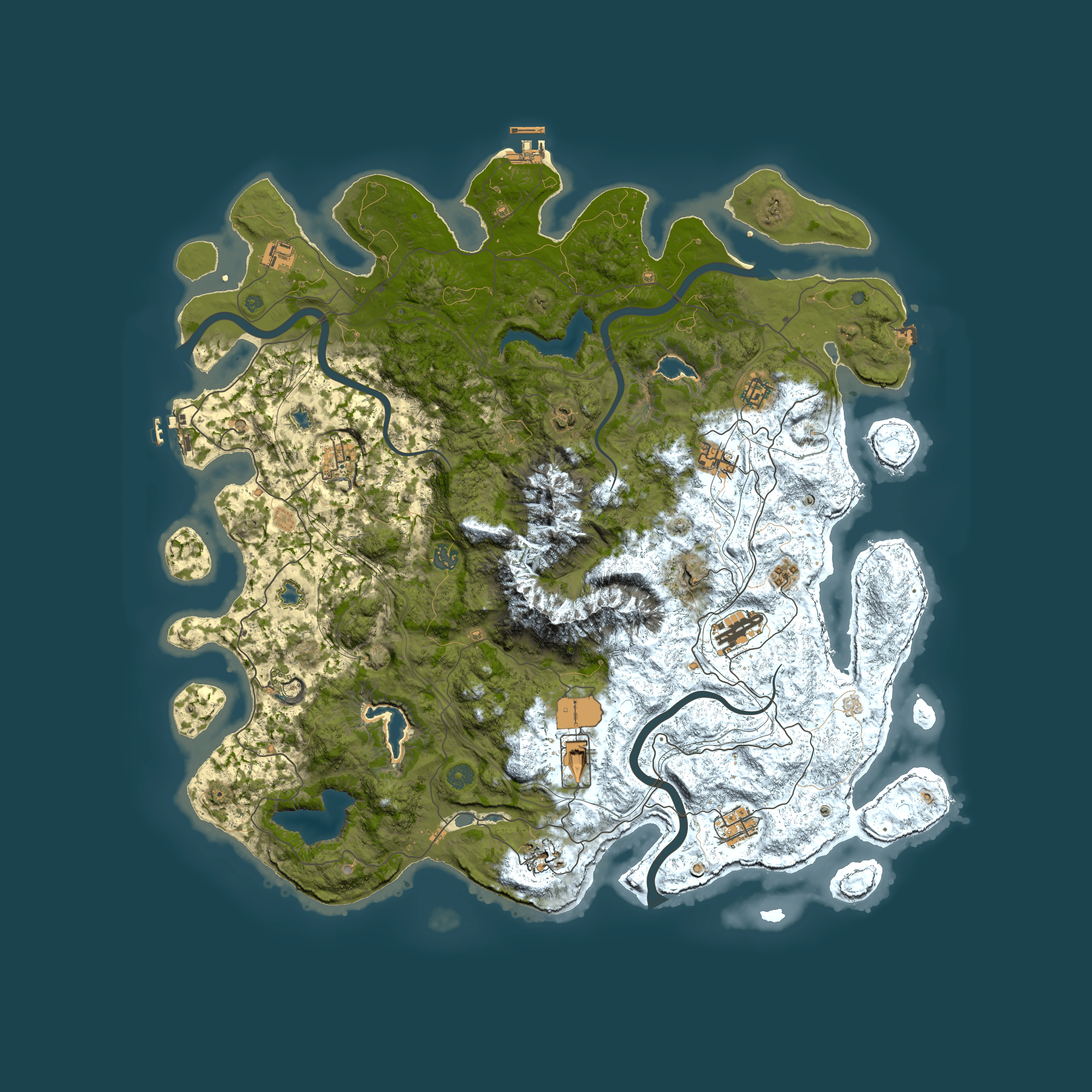 Full top-down render of Rust map seed 1360183939, 5000x5000m
