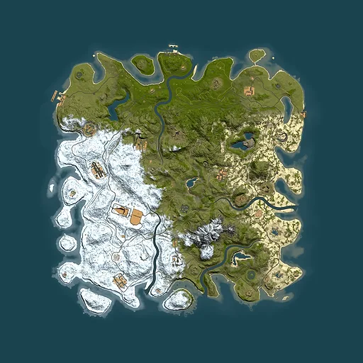 Rust map seed 1532203885, 5000x5000m top-down preview
