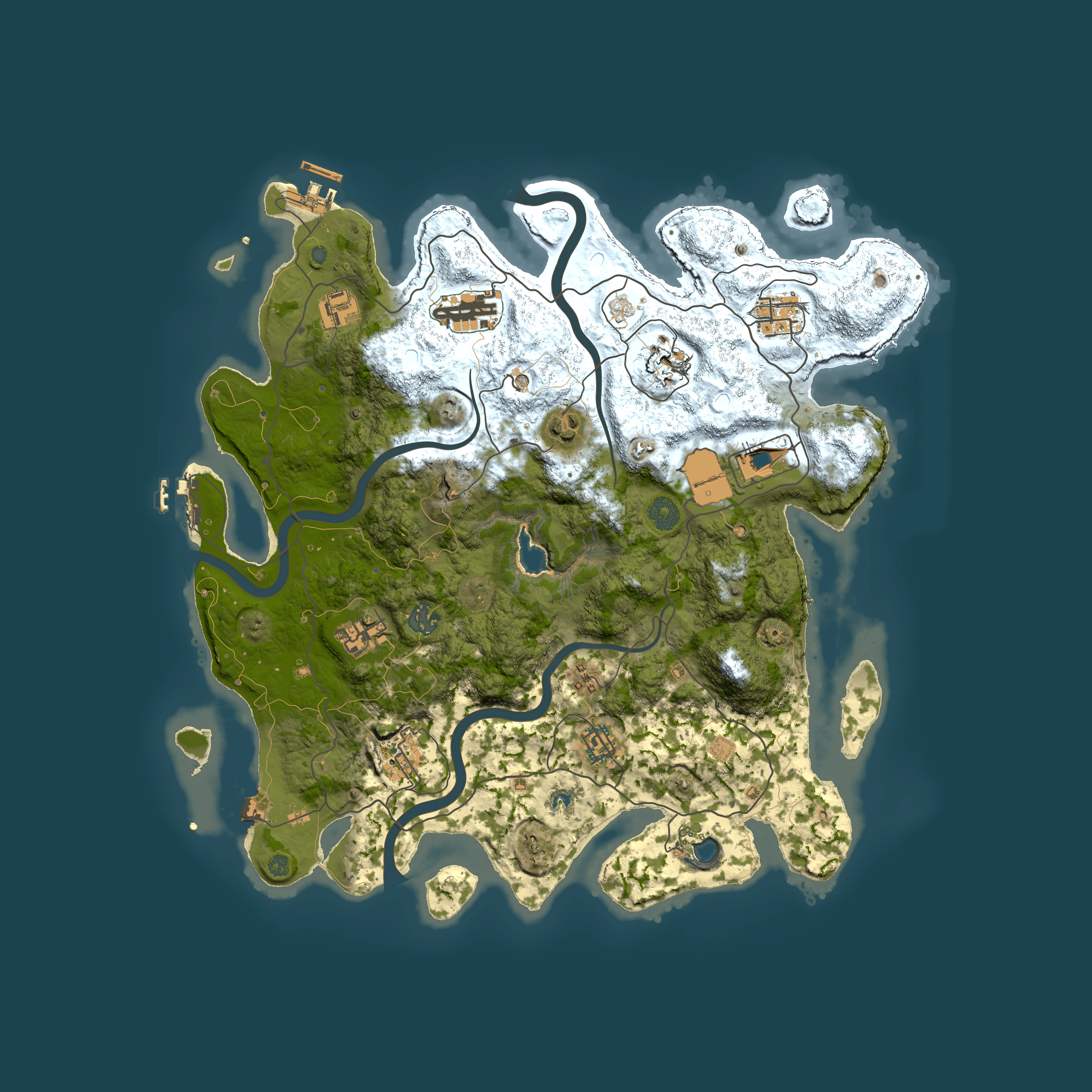 Full top-down render of Rust map seed 1482731578, 4000x4000m
