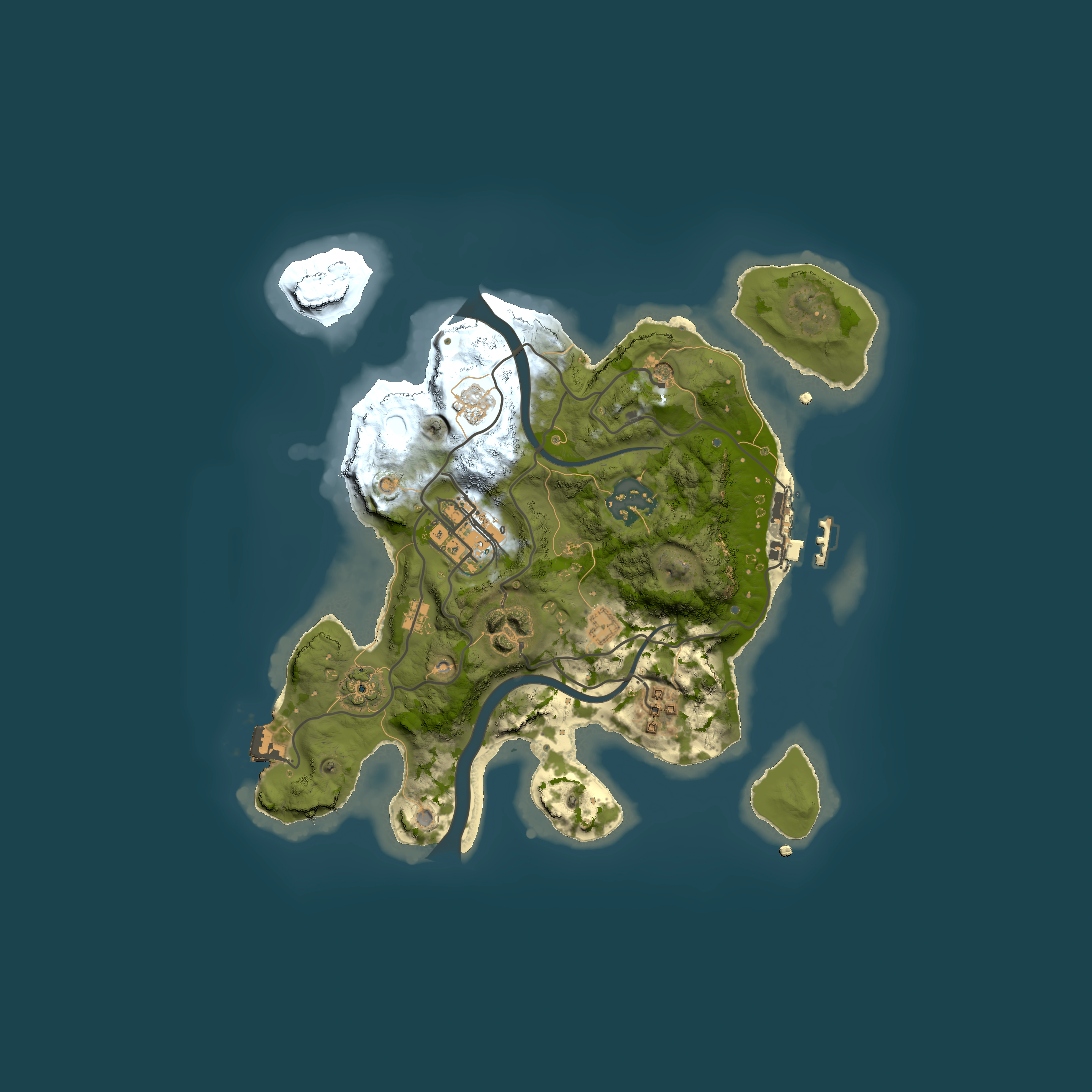 Full top-down render of Rust map seed 1576834204, 2500x2500m