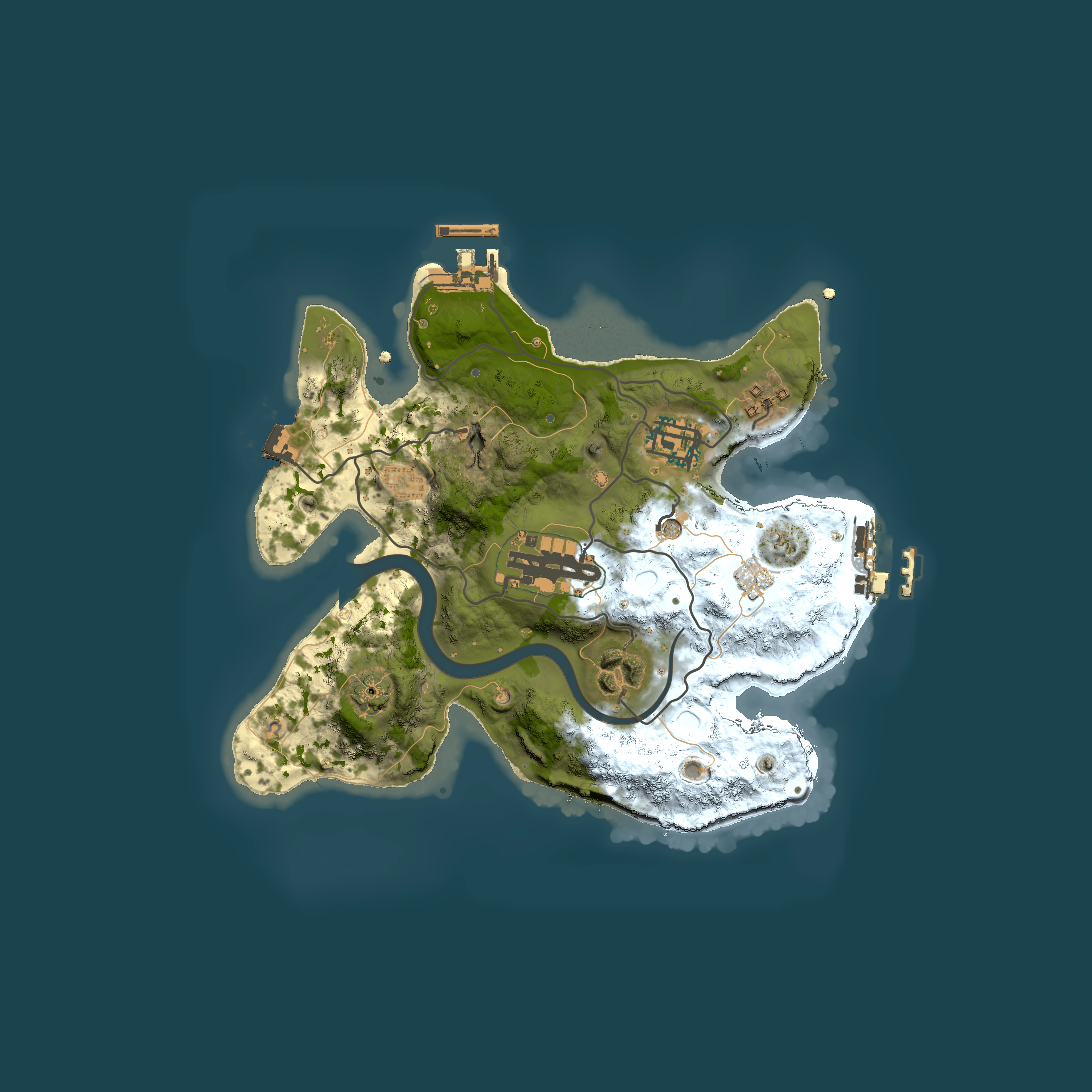 Full top-down render of Rust map seed 1103008431, 2500x2500m