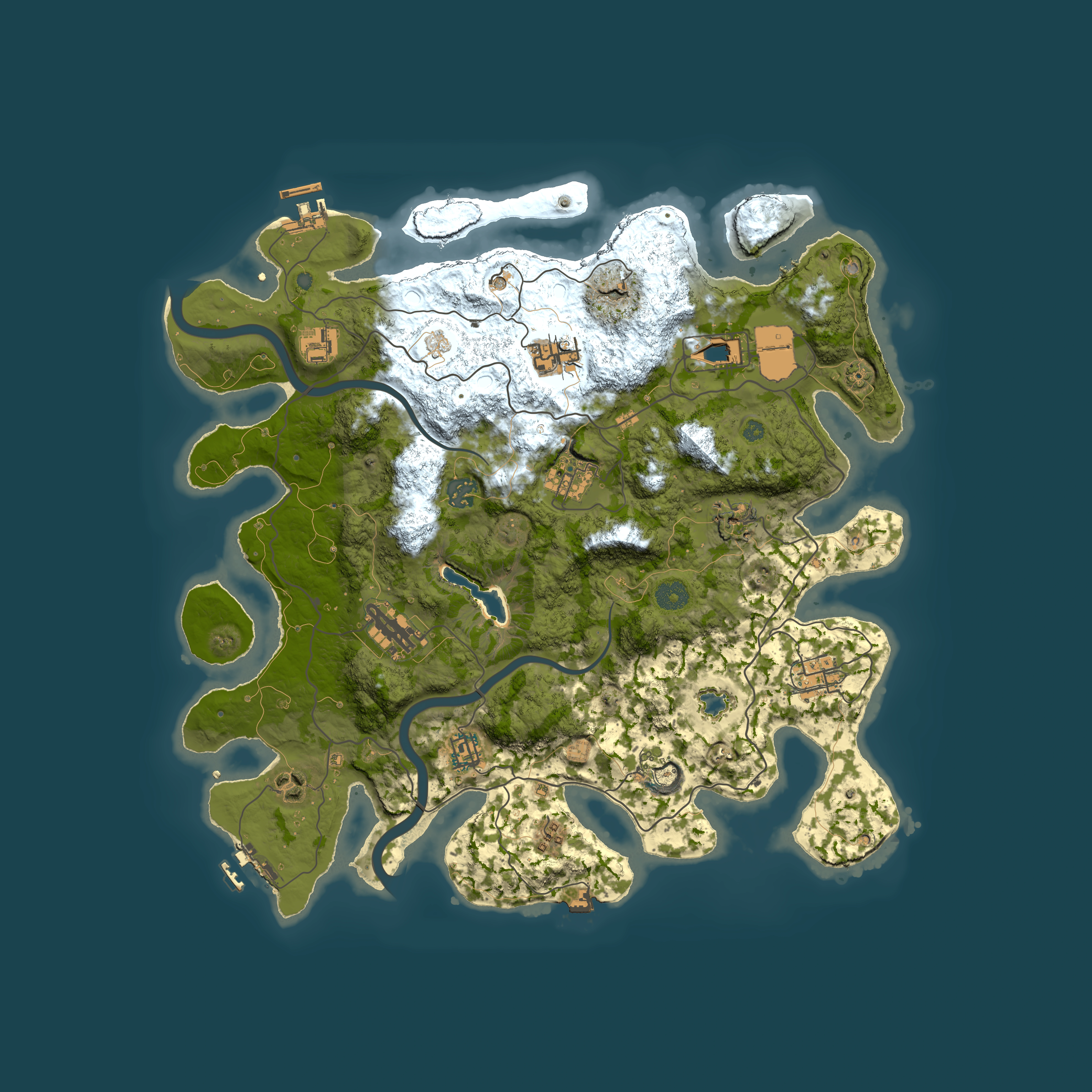 Full top-down render of Rust map seed 1819085304, 4000x4000m