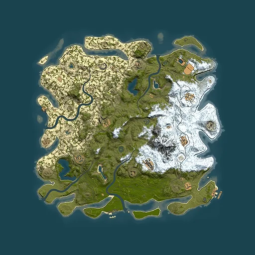 Rust map seed 1017983963, 5000x5000m top-down preview