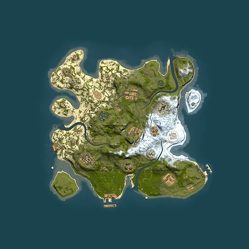 Rust map seed 847396493, 3000x3000m top-down preview