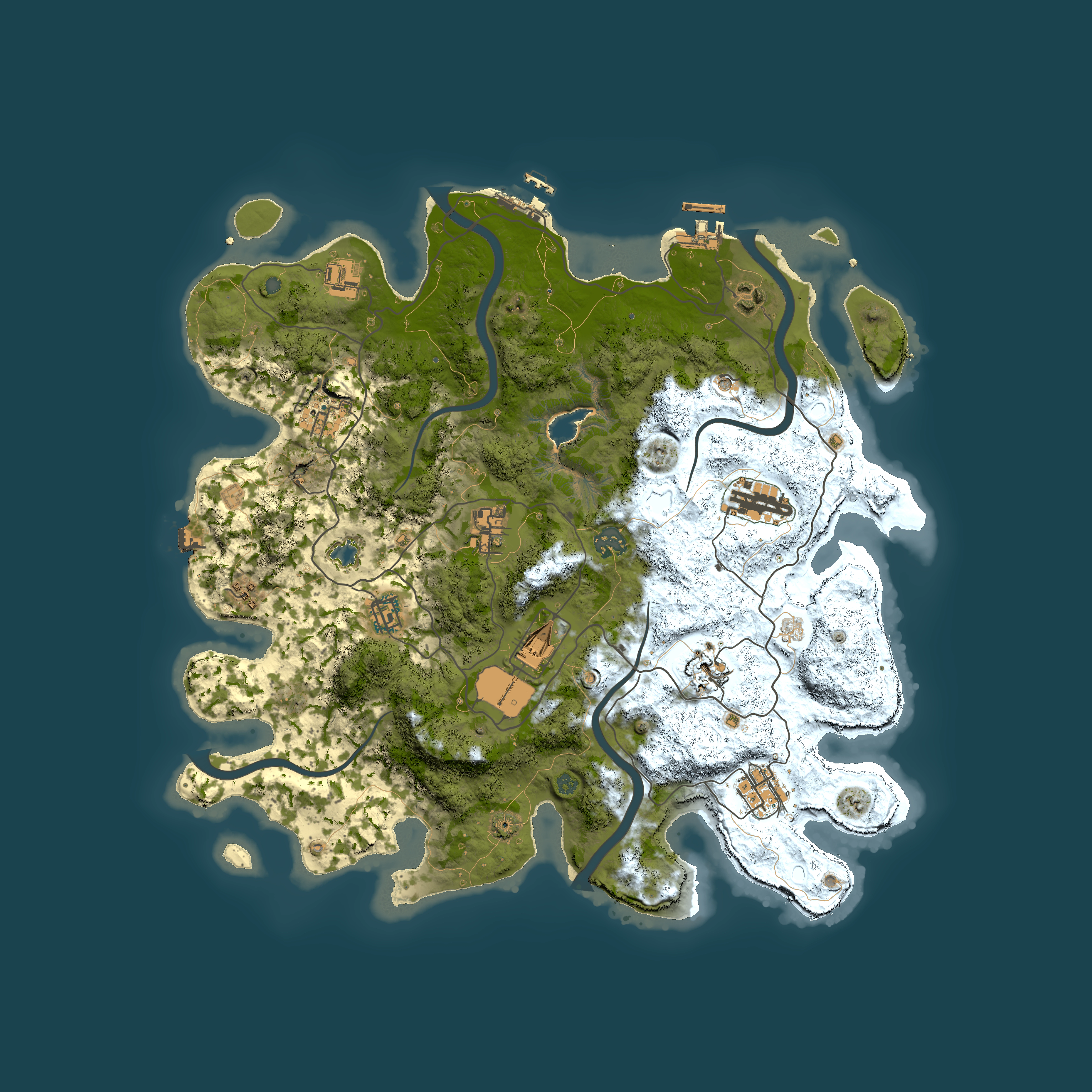 Full top-down render of Rust map seed 189660198, 4000x4000m