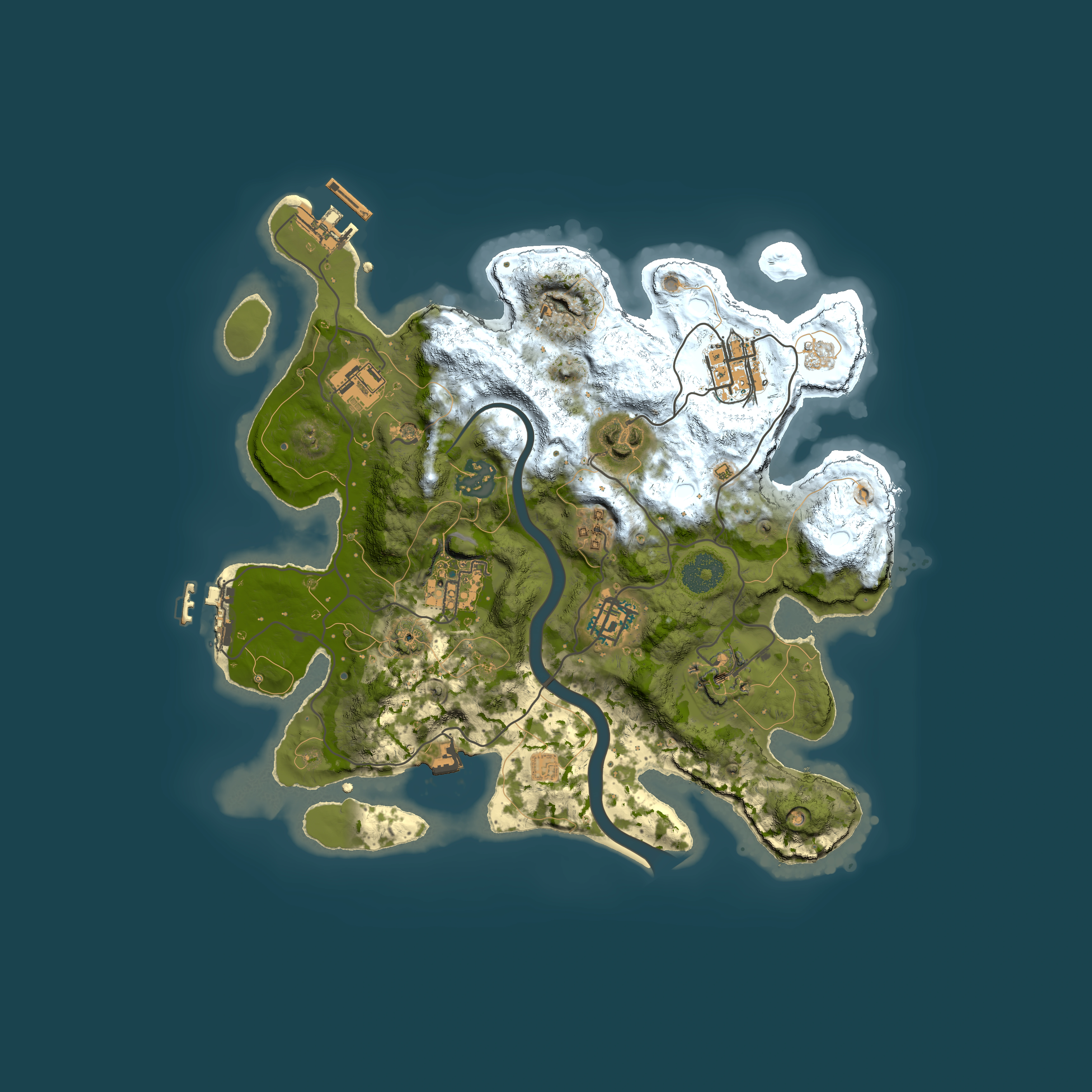 Full top-down render of Rust map seed 1786388812, 3000x3000m