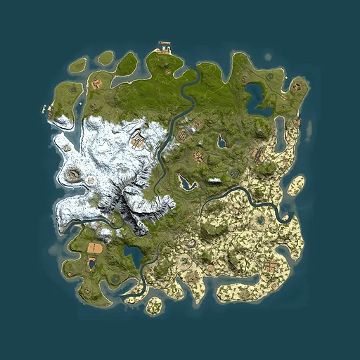 Rust map seed 1343270965, 5000x5000m top-down preview