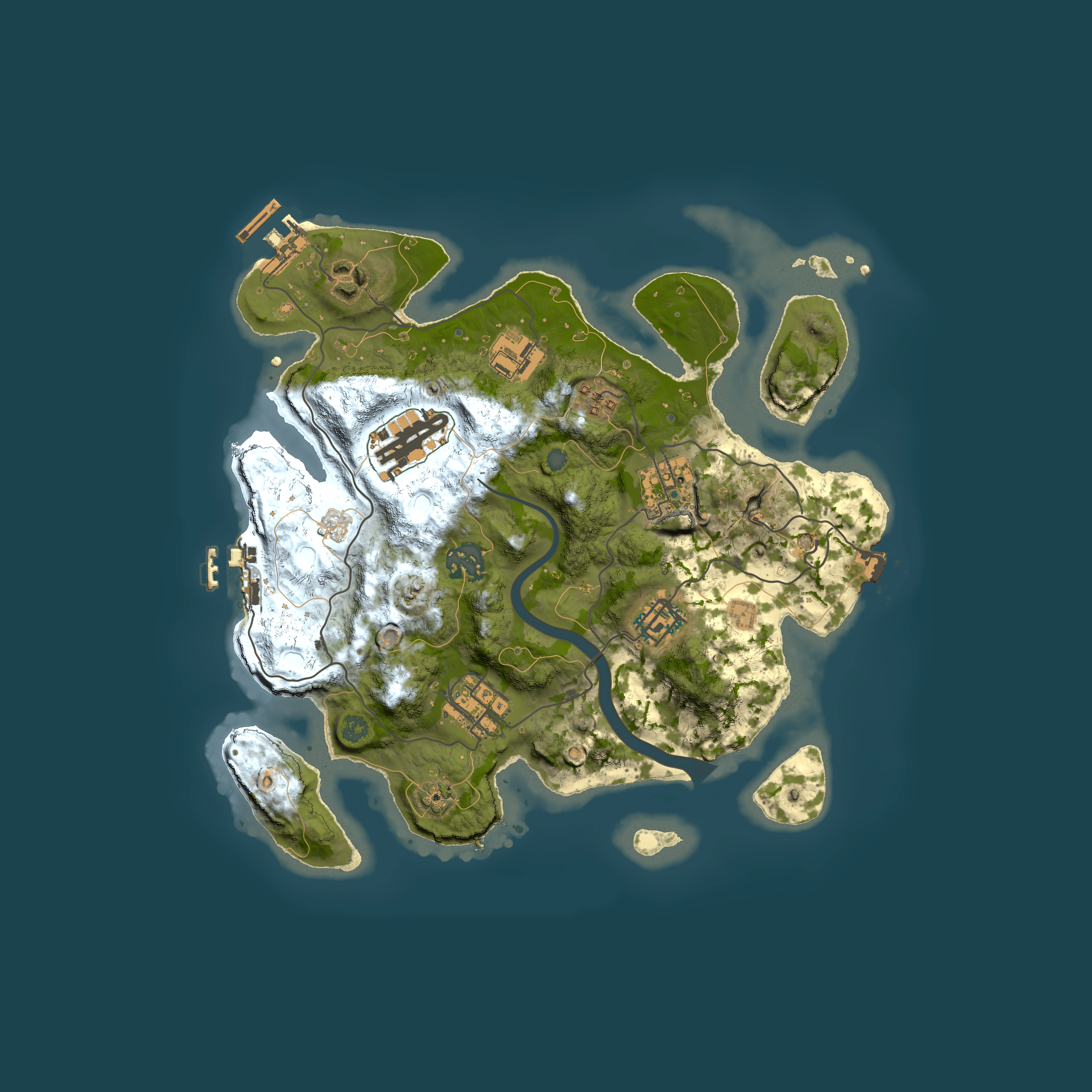 Full top-down render of Rust map seed 1096081096, 3000x3000m