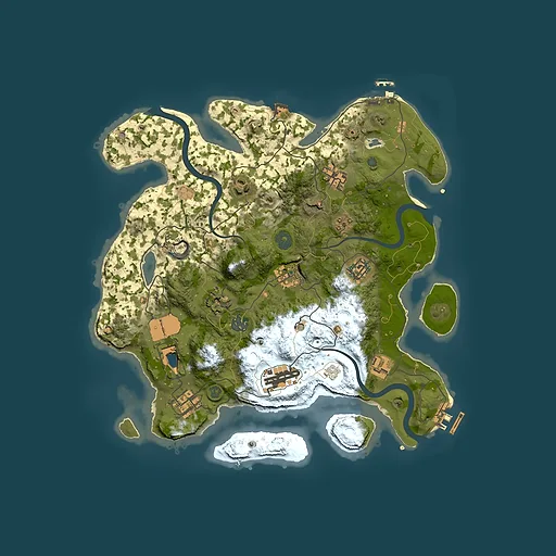 Rust map seed 76983372, 3500x3500m top-down preview