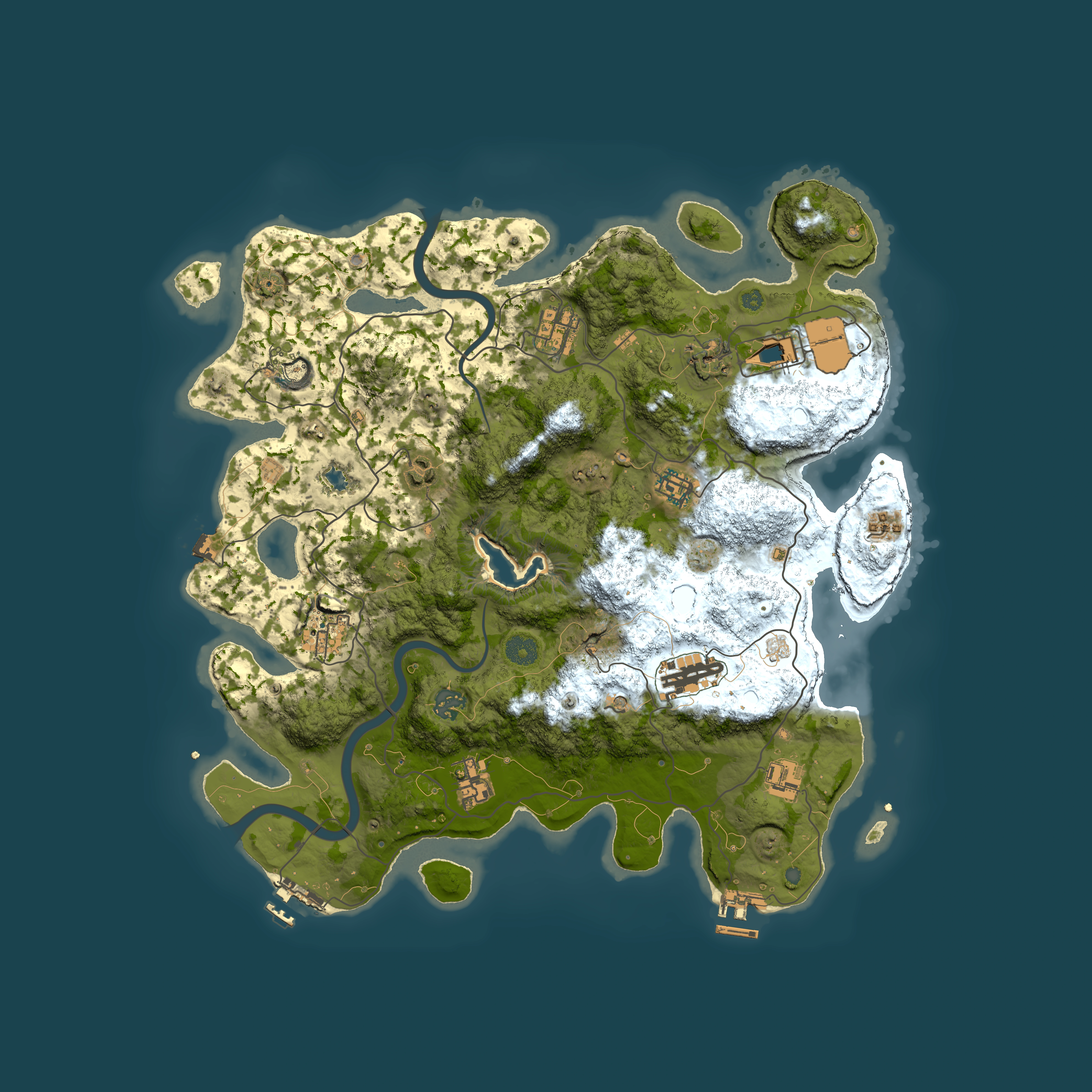 Full top-down render of Rust map seed 73967040, 4000x4000m
