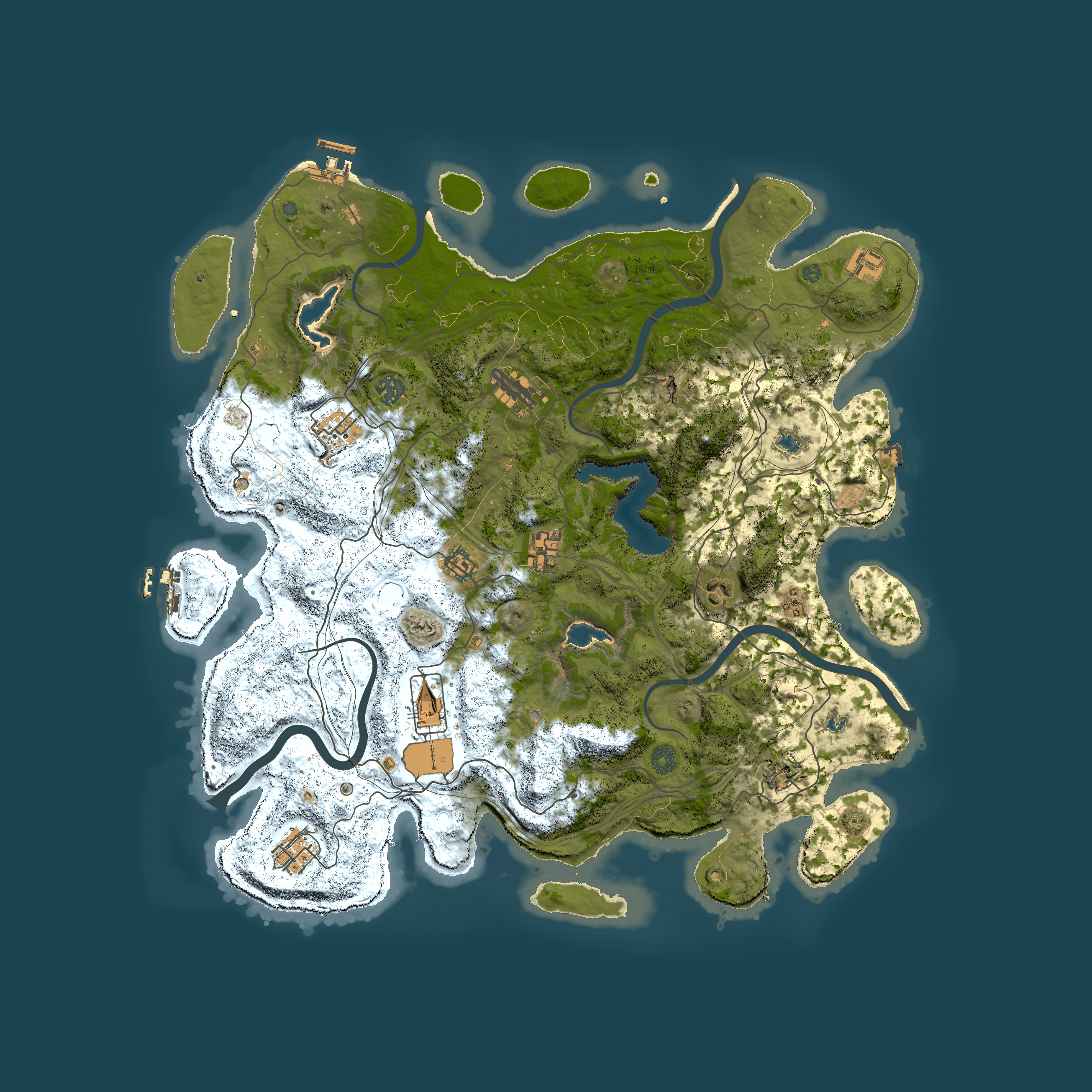Full top-down render of Rust map seed 1528301301, 4500x4500m